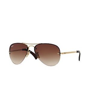 Gold Ray-Ban aviator sunglasses